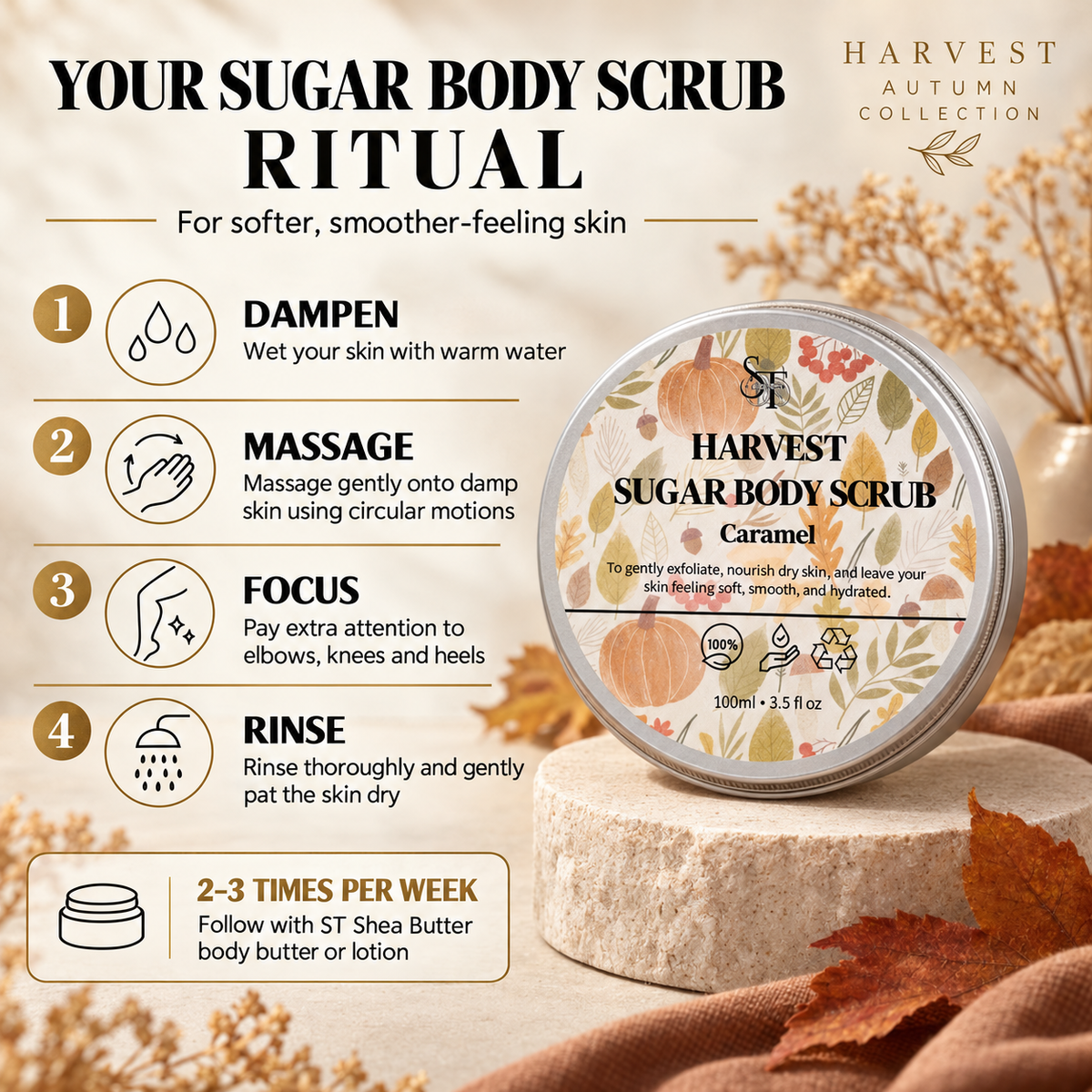 Caramel Sugar Body Scrub | Gentle Exfoliating 100ml