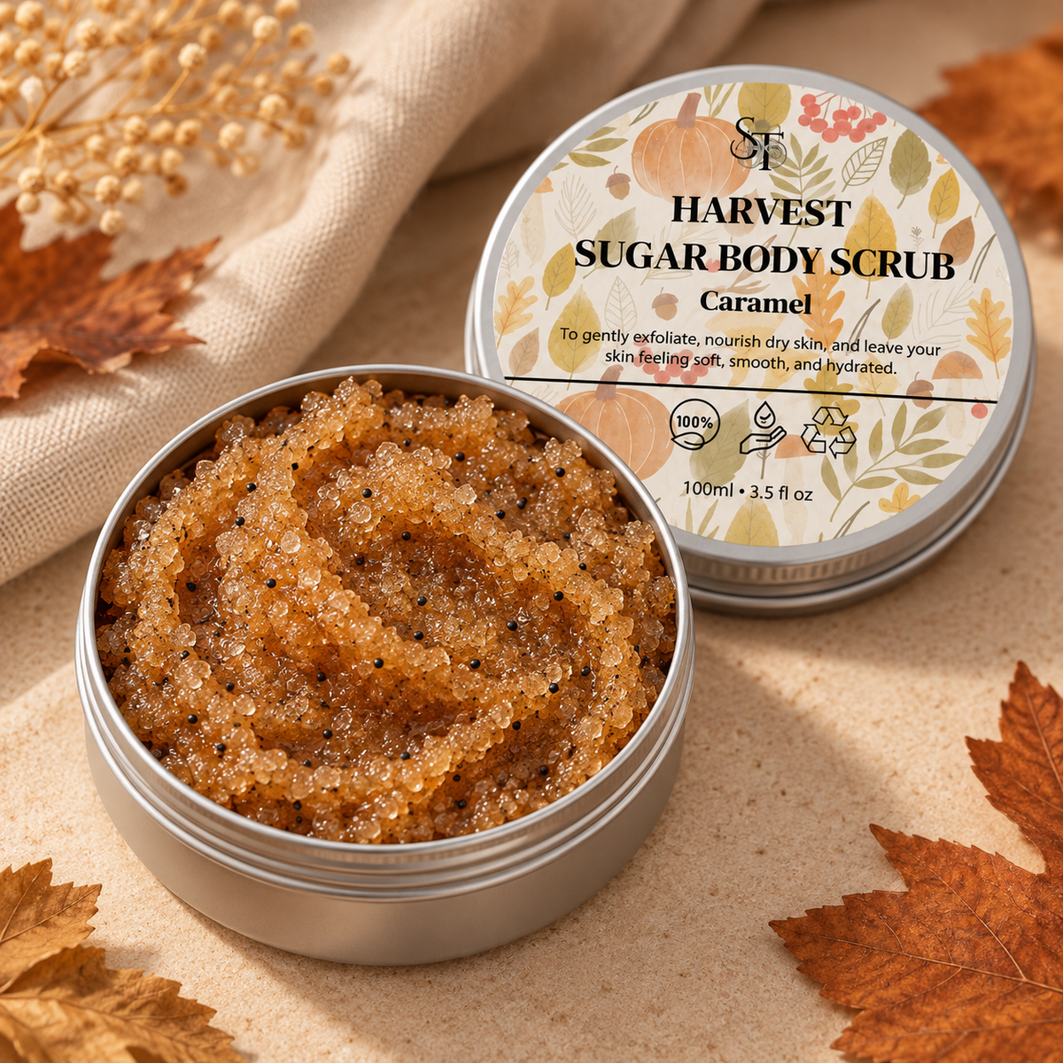 Caramel Sugar Body Scrub | Gentle Exfoliating 100ml