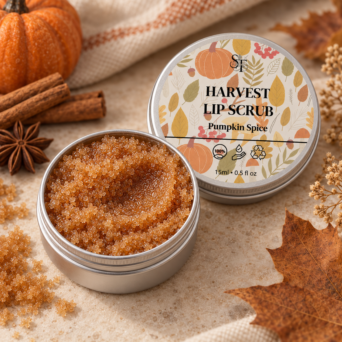 Pumpkin Spice Lip Scrub | Natural Lip Exfoliator 30ml